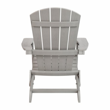 Flash Furniture Gray All-Weather Folding Adirondack Chairs, PK 4 4-JJ-C14505-GY-GG